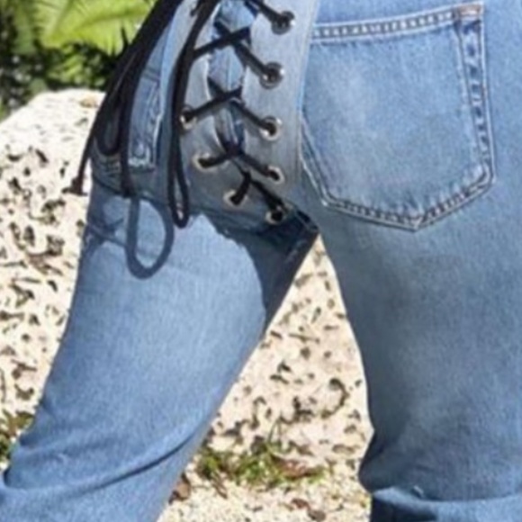 Denim Laced Jeans - Picture 5 of 5